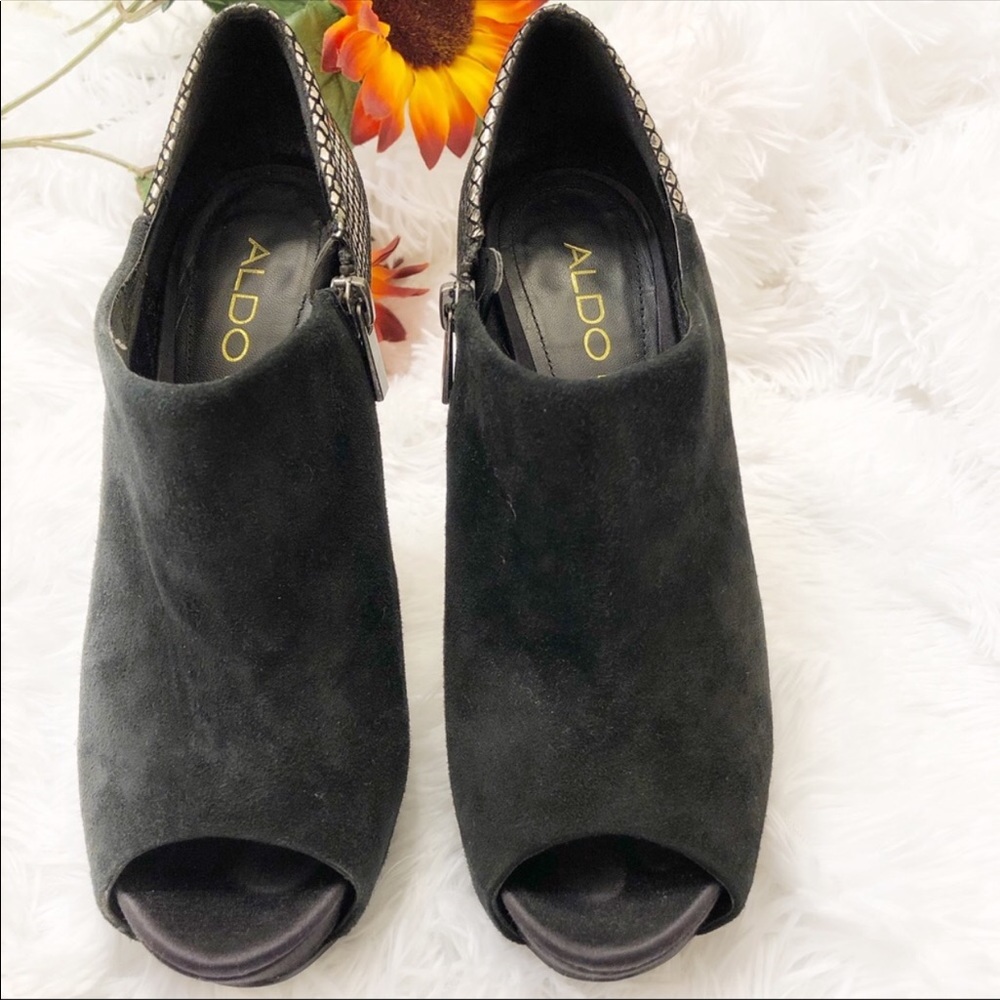 Aldo Ankle Bootie Open Toe High Heels - Picture 2 of 8